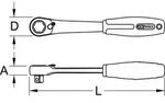 KS Tools 918.4051 19mm TRIPLEplus Durchgangs-Umschaltknarre
