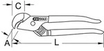KS Tools 115.1362 Spezialrohrzange, 4-fach verstellbar, 242mm
