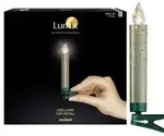 Krinner Lumix Crystal 10er Basis-Set Kabellose Christbaumkerzen Champagner