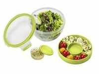 EMSA Clip & Go Salatbox rund 1,0l, Brotdose, Erwachsener, Grün, Transparent,