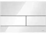TECEsquare WC-Bet&auml;tigungsplatte f. 2-Mengentechnik Glas wei&szlig; Tasten wei&szlig;