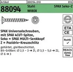Schraube R 88094 SEKO Spitze/PZ 5x16/12-Z Stahl galv.verz. WIROX 1000St. SPAX