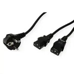 ROLINE Y-Netzanschlusskabel, schwarz, 2 m Kabel Stromkabel extern