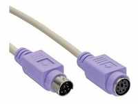 InLine® PS/2 Verlängerung, Stecker / Buchse, PC99, violette Stecker, 2m Kabel