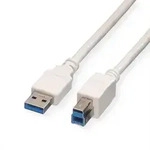 VALUE USB 3.2 Gen 1 Kabel, Typ A-B, wei&szlig;, 3 m Kabel USB & Lightning