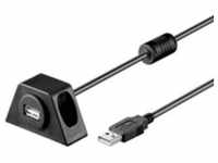 Goobay USB-A Stecker, USB-B Buchse 0.60 m Schwarz montierbar 95444