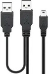 USB-Kabel USB2.0 Y-Kabel Mini B -> 2x Typ A St/St 0,60m s