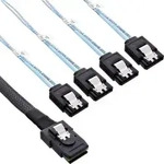 InLine&reg; SAS Anschlusskabel, Mini SAS SFF8087 an 4x SATA, Crossover, OCF, 0,75m Kabel