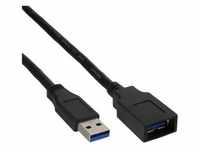 InLine® USB 3.2 Kabel Verlängerung, USB-A Stecker / Buchse, schwarz, 1m USB...