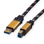 ROLINE GOLD USB 3.2 Gen 1 Kabel, Typ A-B, 3 m Kabel USB & Lightning