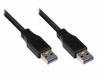Good Connections® Anschlusskabel USB 3.0 Stecker A an Stecker A, schwarz, 1,8m