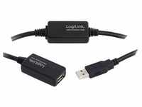 LogiLink USB-Kabel USB 2.0 USB-A Stecker, USB-A Buchse 25.00m Schwarz UA0147