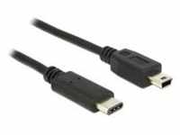 Delock Kabel USB Type-C 2.0 Stecker > USB 2.0 Typ Mini-B Stecker 1,0 m schwarz