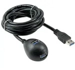 InLine&reg; USB 3.2 Gen.1 Verl., USB A Stecker / Buchse, schwarz, mit Standfu&szlig;, 2m