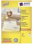 AVERY ZWECKFORM - Avery - Wei&szlig; - 70 x 25.4 mm 3300 Stck. (100 Bogen