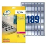 AVERY ZWECKFORM - Avery Heavy Duty Laser Labels - Polyester - Silber - 10 x 25.4 mm
