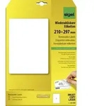 Sigel LA230 Universal-Etiketten 210 x 297mm Papier Wei&szlig; 25 St. Wiederabl&ouml;sbar