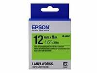 Epson LabelWorks LK-4GBF - Schwarz auf Grün - Rolle (1,2 cm x 9 m)