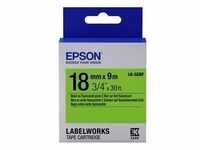 Epson LabelWorks LK-5GBF - Schwarz auf Grün - Rolle (1,8 cm x 9 m)