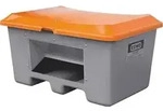 Streugutbeh&auml;lter L1210xB820xH680mm 400l GFK grau/orange m.Entnahme&ouml;nffnung