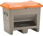 Streugutbeh&auml;lter L890xB600xH690mm 200l GFK grau/orange m.Entnahme&ouml;nffnung