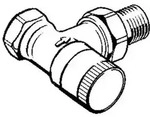 "Danfoss R&uuml;cklaufverschraubung RLV 15 R 1/2", Eckausf&uuml;hrung, vernickelt"