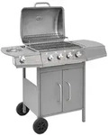 vidaXL Gasgrill 4+1 Flammen Silbern
