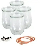 WECK 745803 Rundrandglas Tulpe100 1,0l., klar (4er Pack)