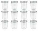 WECK 761- Mini-Sturzglas 140ml 761, o. Ringe u. Klammern, klar (12er Pack)