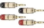 Oehlbach 3020 Lautsprecher-Steckverbinder Stecker, gerade Gold, Rot, Schwarz 4St.