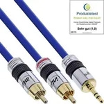 InLine&reg; Cinch/Klinke Kabel, PREMIUM, 2x Cinch Stecker an 3,5mm Klinke, 2m Kabel