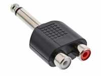 InLine® Audio Adapter, 6,3mm Klinke Stecker an 2x Cinch Buchse, Mono Adapter /