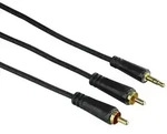 Hama Audio-Kabel, 3,5-mm-Klinken-Stecker - 2 Cinch-Stecker, Stereo, verg., 1,5 m