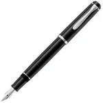 Pelikan P 205, Schwarz, Silber, Kartuschenf&uuml;llsystem, Harz, Rundspitze, Edelstahl,