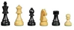 Schachfiguren Arcadius, K&ouml;nigsh&ouml;he 95 mm, schwarz/natur, im neutralen Karton