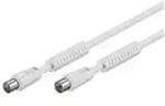Wentronic Anschlusskabel Koax Stecker / Koax Buchse 7,5m wei&szlig;