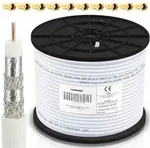 Premium X 100m Reines Kupfer Profi Koaxialkabel Vollkupfer 135dB 4-fach geschirmt -