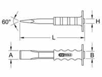 KS Tools 162.0181 Fugenmeißel mit Handschutzgriff, flach oval, 50mm