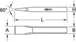 KS Tools 162.0197 Maurermei&szlig;el, flach oval, 33x600mm