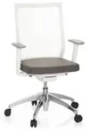 B&uuml;rostuhl Drehstuhl ASPEN WHITE Netzstoff transparent Sitz Stoff grau hjh OFFICE