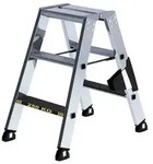 Alu-Stehleiter 250 kg 2x3 Stufen clip-step R13 Gesamth&ouml;he 0,67 m Arbeitsh&ouml;he bis