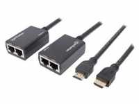 Manhattan 1080p HDMI over Ethernet Extender with Integrated Cables, Distances up to