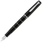Pelikan M215, Schwarz, Silber, Integriertes Bef&uuml;llsystem, Rundspitze, Edelstahl,