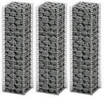 vidaXL Gabionen-Set 3-tlg. Verzinkter Draht 25&times;25&times;100 cm
