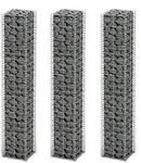 vidaXL Gabionen-Set 3-tlg. Verzinkter Draht 25&times;25&times;150 cm