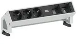 Bachmann 902.401 Steckdosenleiste ohne Schalter Inox, Schwarz Schutzkontakt