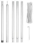 Perel Befestigungsset mit Stange, Seil und Heringen, Metall, Durchmesser 25 mm, H&ouml;he