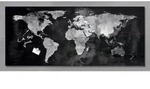 Magnetboard Glas artverum Design World-Map 130x55cm