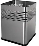 Papierkorb 18l H325xB240xT240mm quad.VA silber HELIT