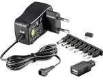 Goobay 54793 Steckernetzteil, einstellbar 3 V/DC, 4.5 V/DC, 5 V/DC, 6 V/DC, 7.5 V/DC,